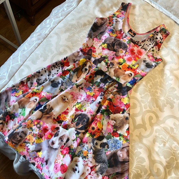 Pretty Snake Puppy Garden Party Fit&Flare Dress - Picture 5 of 14